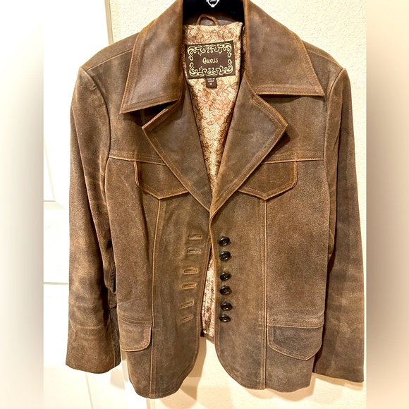 Guess distressed high quality leather.  Ladies size M - Picture 2 of 7
